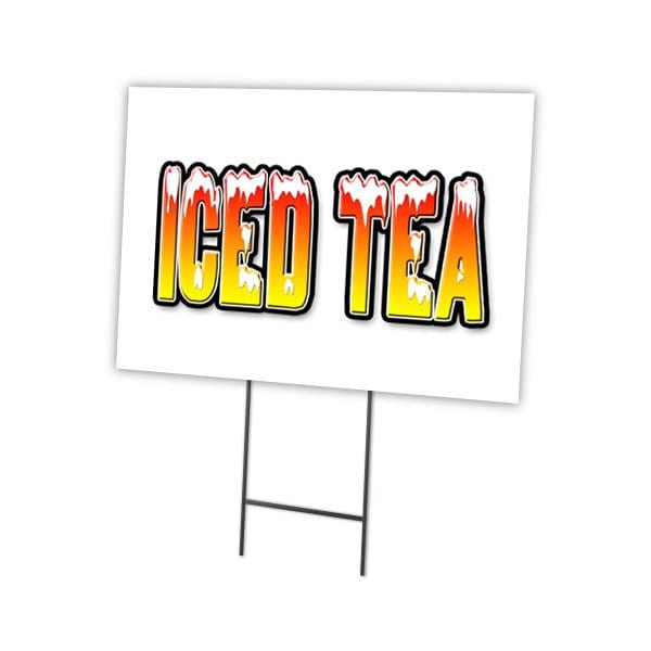 Signmission Iced Tea Yard Sign & Stake outdoor plastic coroplast window, C-1216 Iced Tea C-1216 Iced Tea - main